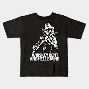 Men Whiskey Bent Outlaw Country Guitarist Kids T-Shirt